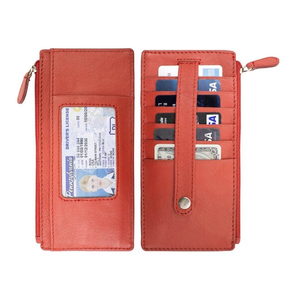 Women Genuine Leather Slim Card Holder - Picture 6 of 8